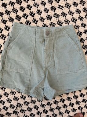 Roxy High Waist Corduroy Shorts in Sage